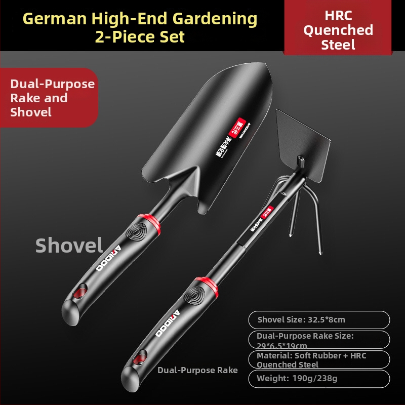 Airuidun Trīsdaļīgs dārza instrumentu komplekts stādīšanai ziediem un dārzeņiem, rakšana un ravēšana