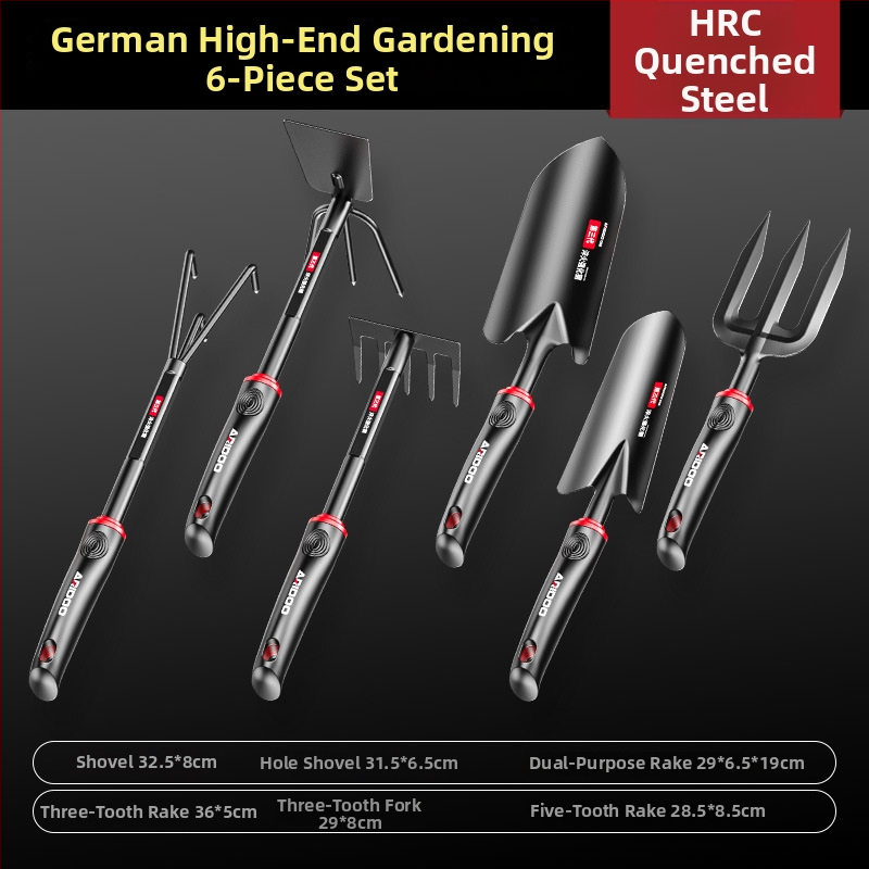 Airuidun Trīsdaļīgs dārza instrumentu komplekts stādīšanai ziediem un dārzeņiem, rakšana un ravēšana