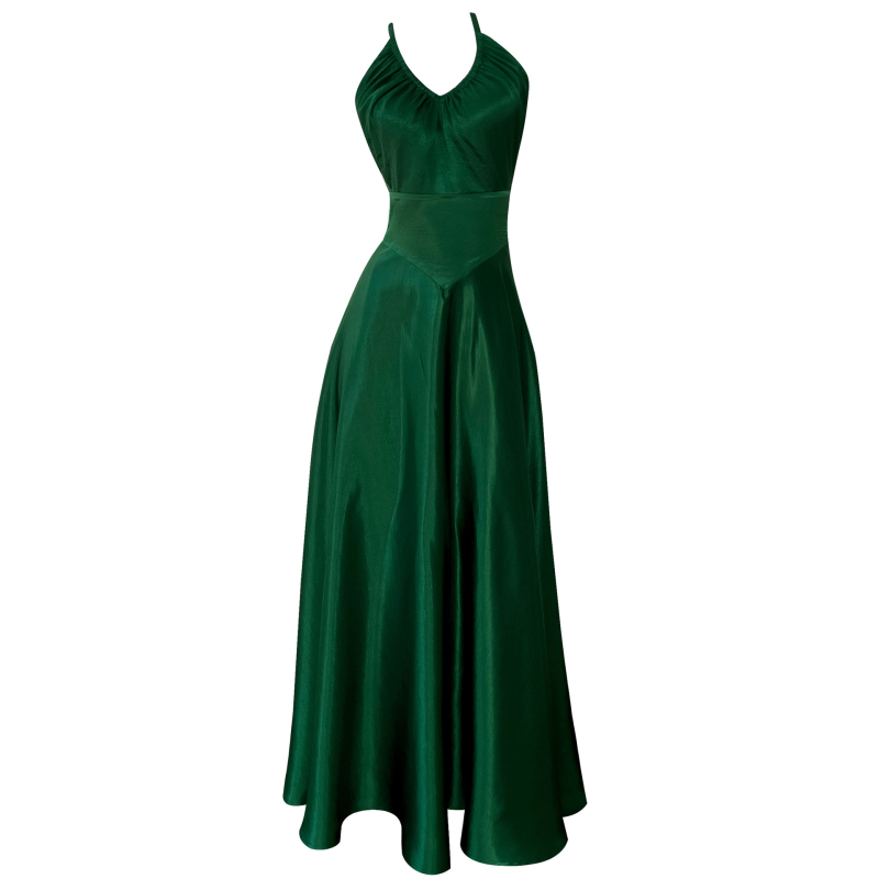 Večernja haljina s halter vratom, bez rukava, A-linije kroj (Poliester; kolagiranje/rezanje; Halter stil; bez rukava; V-izrez)