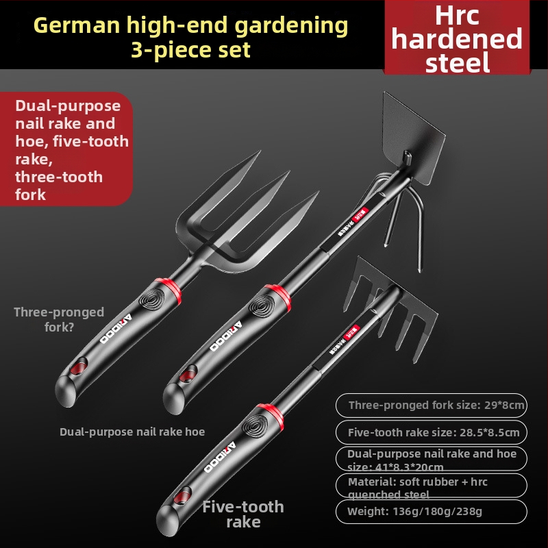 Airuidun Kerti eszközök – 3-darabos készlet, ültetéshez, ásáshoz és talaj lazításához