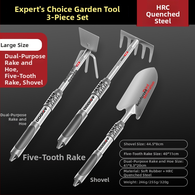 Airuidun Kerti eszközök – 3-darabos készlet, ültetéshez, ásáshoz és talaj lazításához