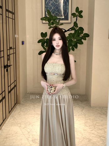 Rochie de seară din satin, în linie A, fără mâneci, lungă, guler simplu, talie joasă, potrivită pentru banchet, nuntă și petreceri