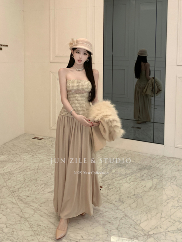 Rochie de seară din satin, în linie A, fără mâneci, lungă, guler simplu, talie joasă, potrivită pentru banchet, nuntă și petreceri