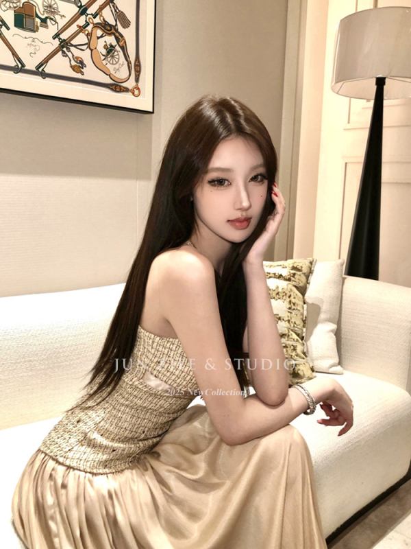 Rochie de seară din satin, în linie A, fără mâneci, lungă, guler simplu, talie joasă, potrivită pentru banchet, nuntă și petreceri