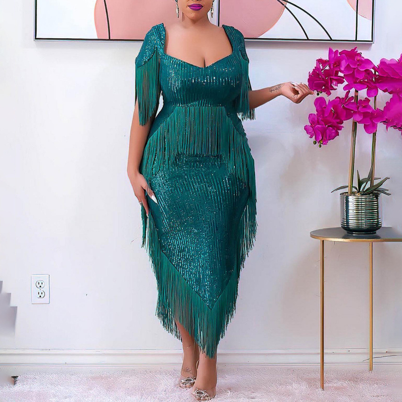 Rochie din chiffon, culoare solidă, lungime midi, guler pătrat, fără mâneci