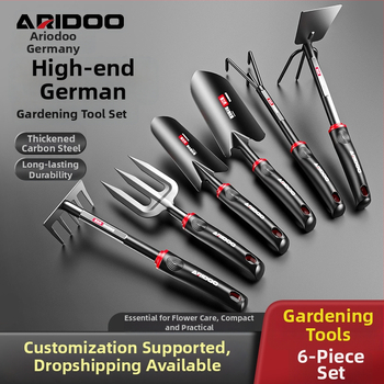 Airuidun lopată de grădină — set de trei piese pentru plantarea florilor și legumelor, afânarea solului, îndepărtarea buruienilor și cultivarea în ghivece
