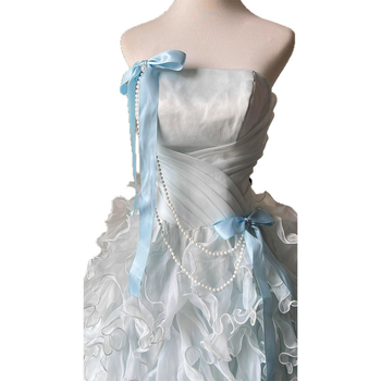 Rochie de seară fără mâneci, lungă, talie la mijloc, pentru ceremonie de majorat