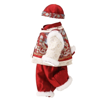 Gyerekeknek szóló kínai Tang ruha - téli kiadás 2025, selyem-poliészter anyag (90% poliészter), vastag, belső pamut bélés, 1–3 éveseknek