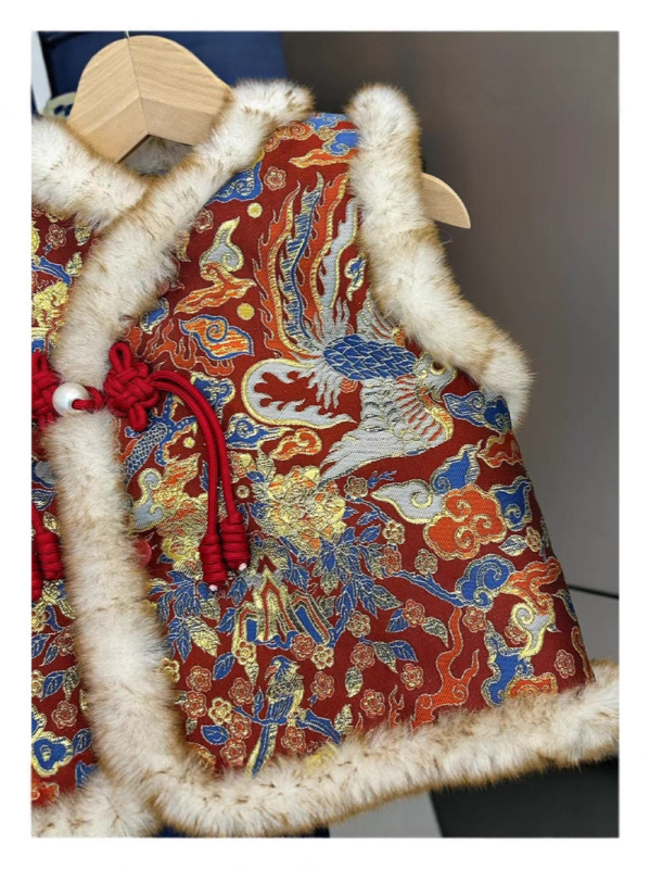 Bērnu ķīniešu Tang vestes ar kokvilnas audumu (95%+), flīsa oderde, dzīvnieku raksts, vecuma grupai 1–3 gadi, ziemas apģērbs