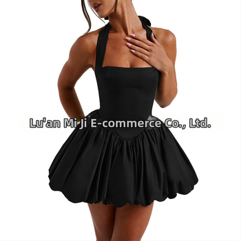 Večerné šaty s halter výstrihom, šnúrkové viazanie, tutu sukňa s motívom motýľa, bez rukávov, štíhly strih, polyester