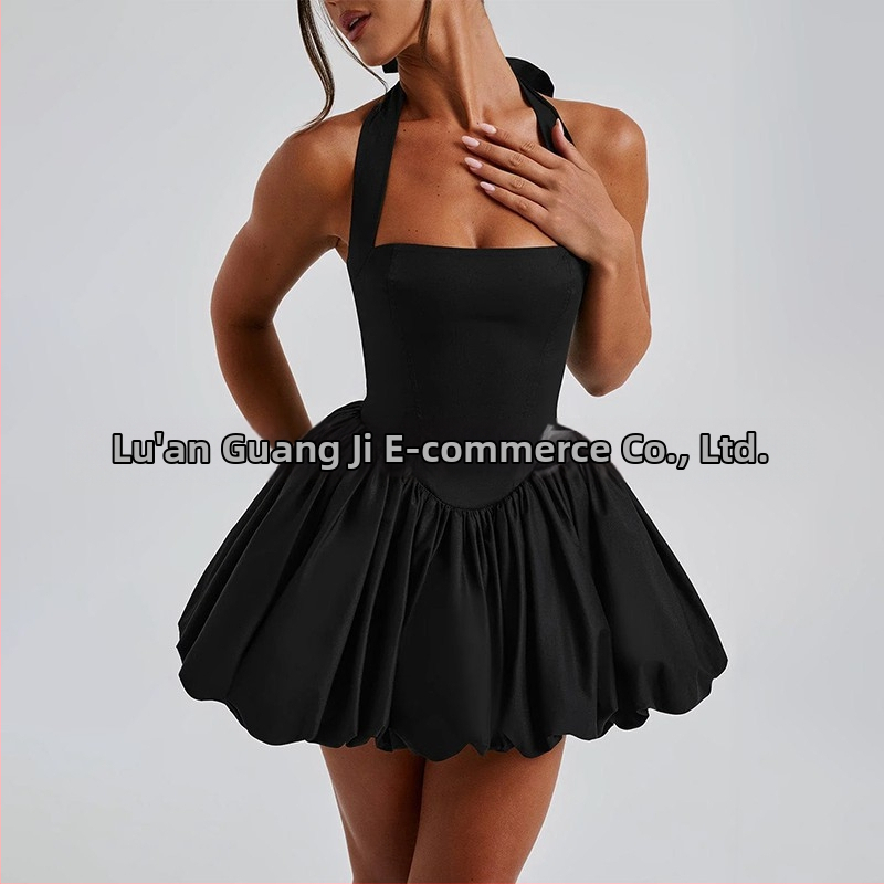 Večerné šaty s halter výstrihom, šnúrkové viazanie, tutu sukňa s motívom motýľa, bez rukávov, štíhly strih, polyester