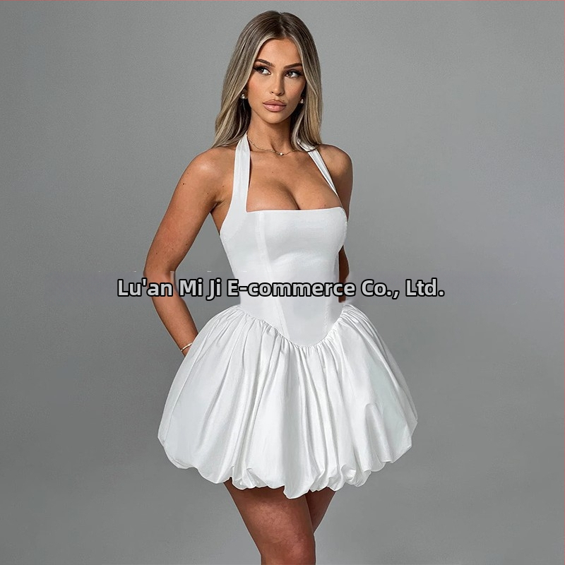 Večerné šaty s halter výstrihom, šnúrkové viazanie, tutu sukňa s motívom motýľa, bez rukávov, štíhly strih, polyester