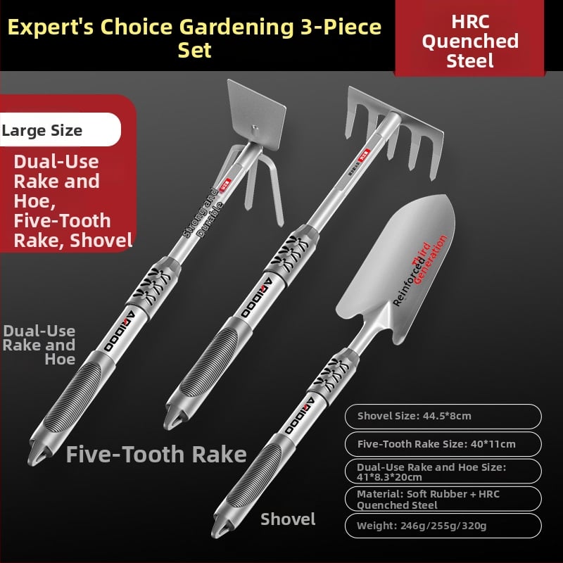 Airuidun mini kerti lapát — 3 részes készlet virág- és zöldségültetéshez, talaj lazításához és cserepes növények rendezéséhez