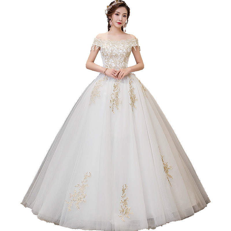 Rochie de mireasă cu un umăr – lungă, ușoară, stil franțuzesc, talie medie, poliester 95%+