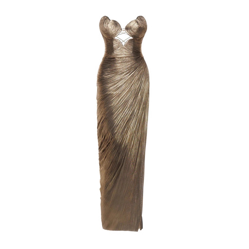 Rochie fără mâneci, cu un umăr, spate decupat, croială slim, material poliester-spandex