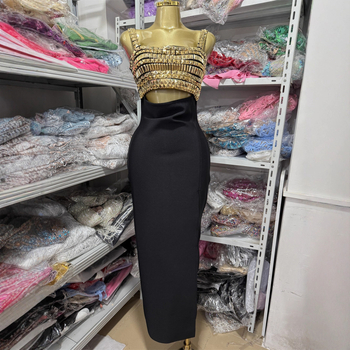 Rochie tip sling cu decolteu în V, fără mâneci, lungă, din poliester