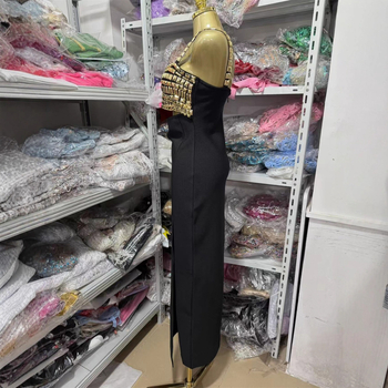 Rochie tip sling cu decolteu în V, fără mâneci, lungă, din poliester