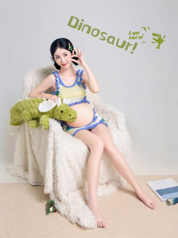 Nėštumo studijos komplektas – gėlėtas be rankovių sijoninis kostiumas, poliesteris 90–95%, gaivus ir saldus stilius, 2025 leidimas