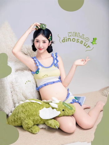 Nėštumo studijos komplektas – gėlėtas be rankovių sijoninis kostiumas, poliesteris 90–95%, gaivus ir saldus stilius, 2025 leidimas