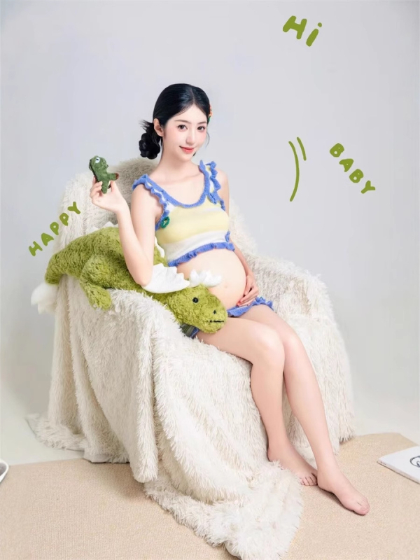 Nėštumo studijos komplektas – gėlėtas be rankovių sijoninis kostiumas, poliesteris 90–95%, gaivus ir saldus stilius, 2025 leidimas