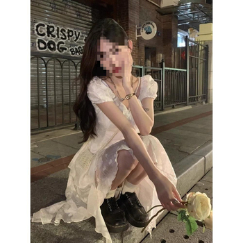 Haljina s francuskim stilom, asimetrični kroj princeze, gradski stil, duga haljina s A-linijom, visoki ovratnik