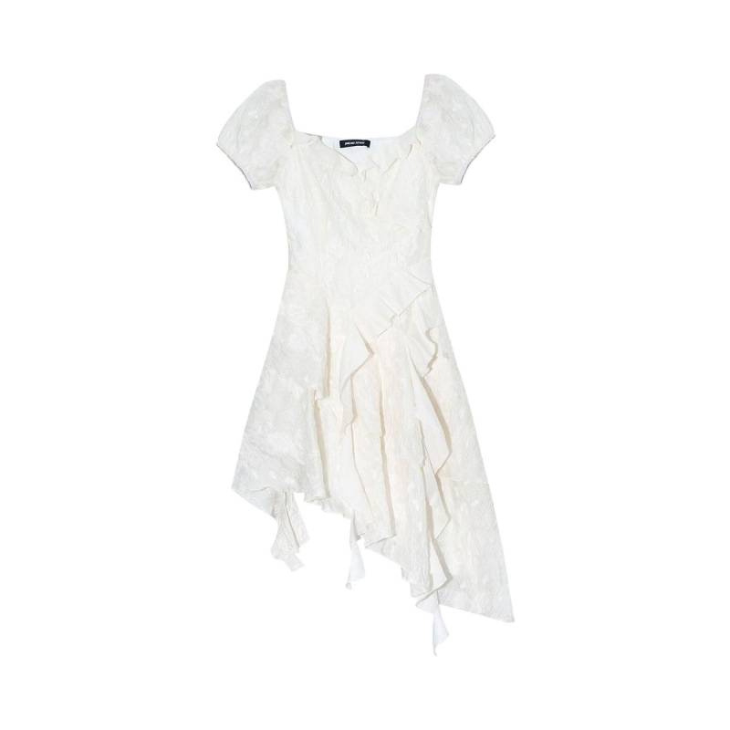 Haljina s francuskim stilom, asimetrični kroj princeze, gradski stil, duga haljina s A-linijom, visoki ovratnik