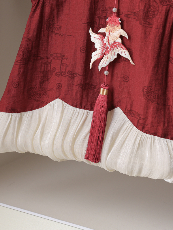 Kínai stílusú ujjatlan kislány ruhája – hercegnő szabású, puha viszkóz keverék, 1–3 éveseknek, nyár 2025