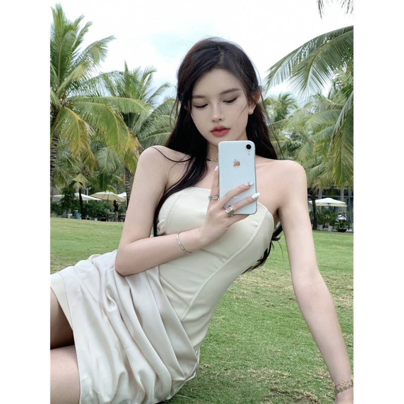 Ženska haljina s cvjetnim uzorkom od poliestera, A-linija, bez rukava, visokim strukom