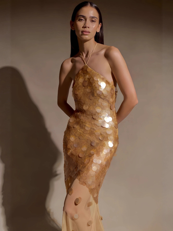 Šljokičasta haljina bez rukava, tube-top stil, visok struk, kratka dužina, poliester