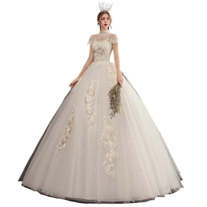 Vjenčana haljina A-linije, duga do poda, srednji struk, rukav 3/4, poliester tkanina 30-50%