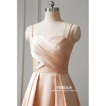 Igilila haljina: bez rukava, visoki struk, srednja duljina, poliester, jednobojni uzorak