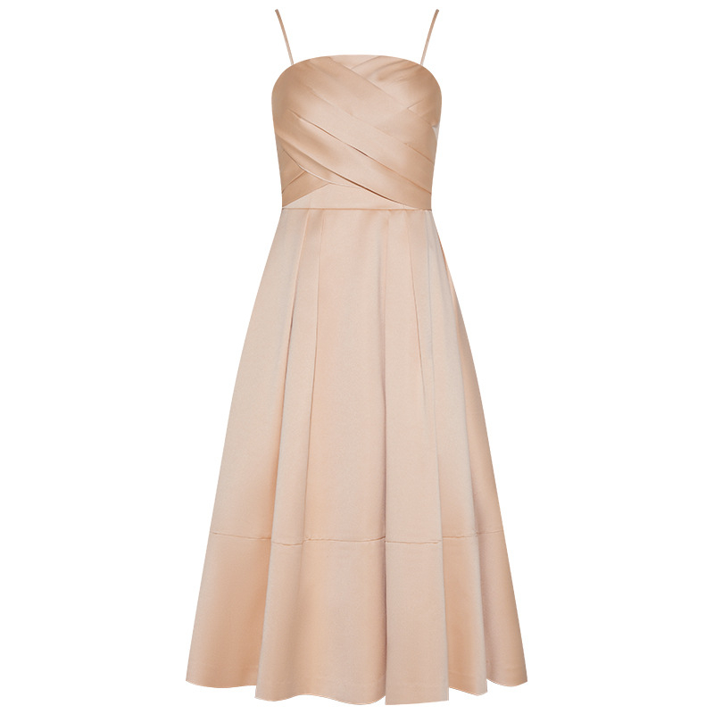 Igilila haljina: bez rukava, visoki struk, srednja duljina, poliester, jednobojni uzorak