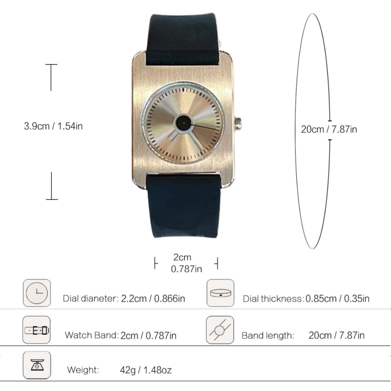 Baoshilong TT14 Ceas de damă cu cuarț, curea din silicon, rezistent la apă 10 m, cadran oval