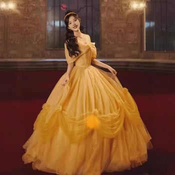 Večernja haljina s jednim ramom, bez rukava, duga tutu suknja, poliester tkanina, za odrasle žene