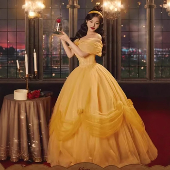 Večernja haljina s jednim ramom, bez rukava, duga tutu suknja, poliester tkanina, za odrasle žene