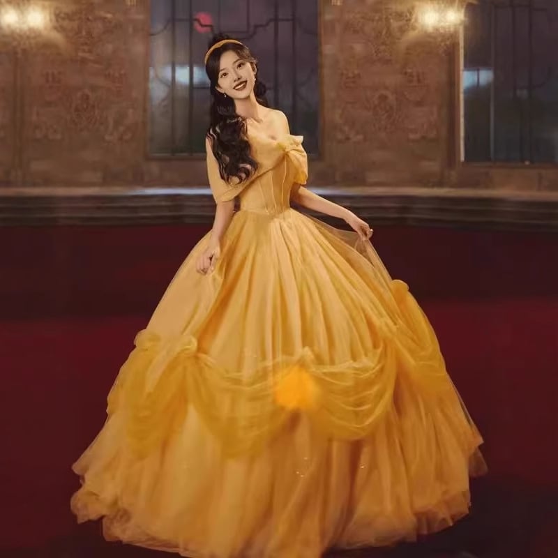 Večernja haljina s jednim ramom, bez rukava, duga tutu suknja, poliester tkanina, za odrasle žene