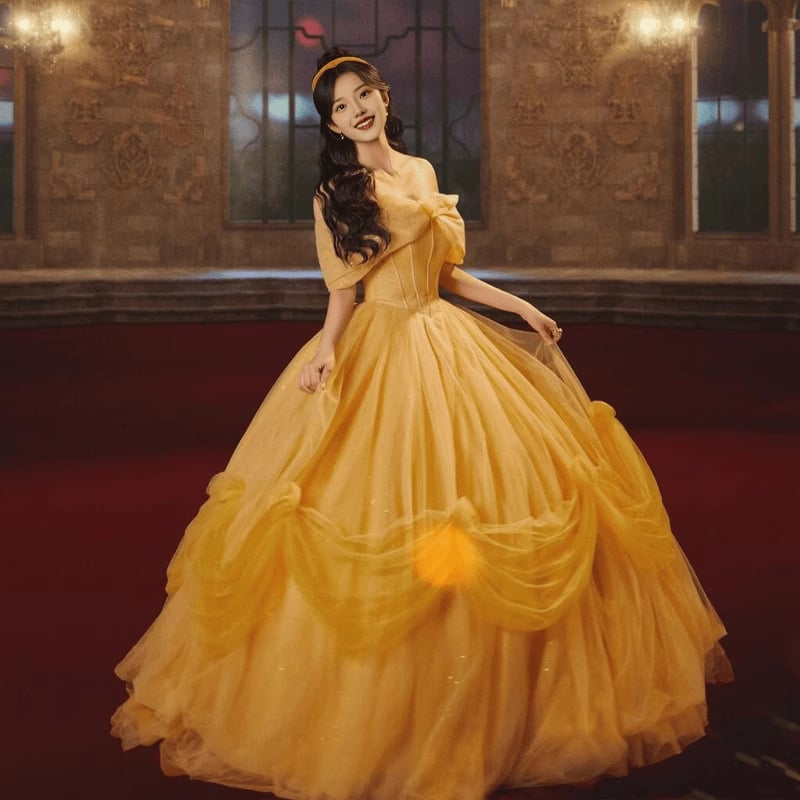 Večernja haljina s jednim ramom, bez rukava, duga tutu suknja, poliester tkanina, za odrasle žene