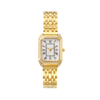 Ceas de damă cu brățară din oțel, cadran pătrat cu cifre romane, mișcare cuarț Ainovasch, carcasă din aliaj zinc, brățară din aliaj