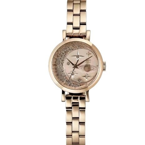 Ceas feminin quartz cu mișcare Swiss ETA, cadran de 25 mm, cristal safir, carcasă și brățară din oțel inoxidabil, rezistență la apă 30 m