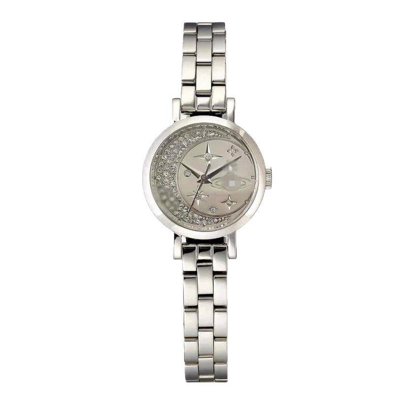 Ceas feminin quartz cu mișcare Swiss ETA, cadran de 25 mm, cristal safir, carcasă și brățară din oțel inoxidabil, rezistență la apă 30 m