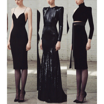 Egyvállas estélyi ruha hosszú ujjú, magas nyakú, halfarok sziluett, poliészter