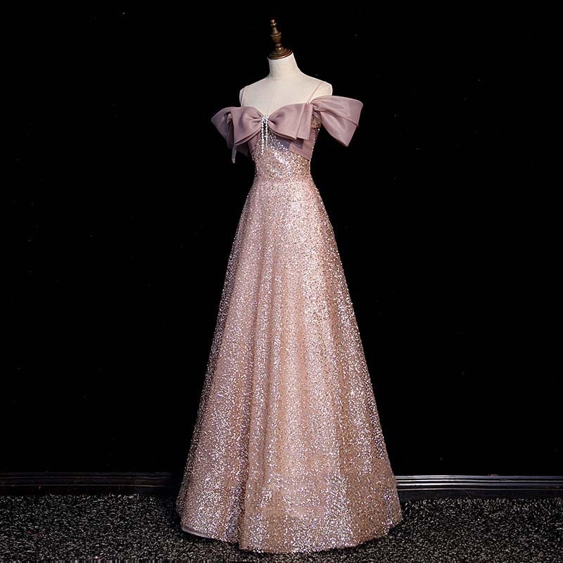 Rochie de seară pentru femei, decolteu off-shoulder, mâneci 3/4, fustă lungă, talie înaltă, poliester