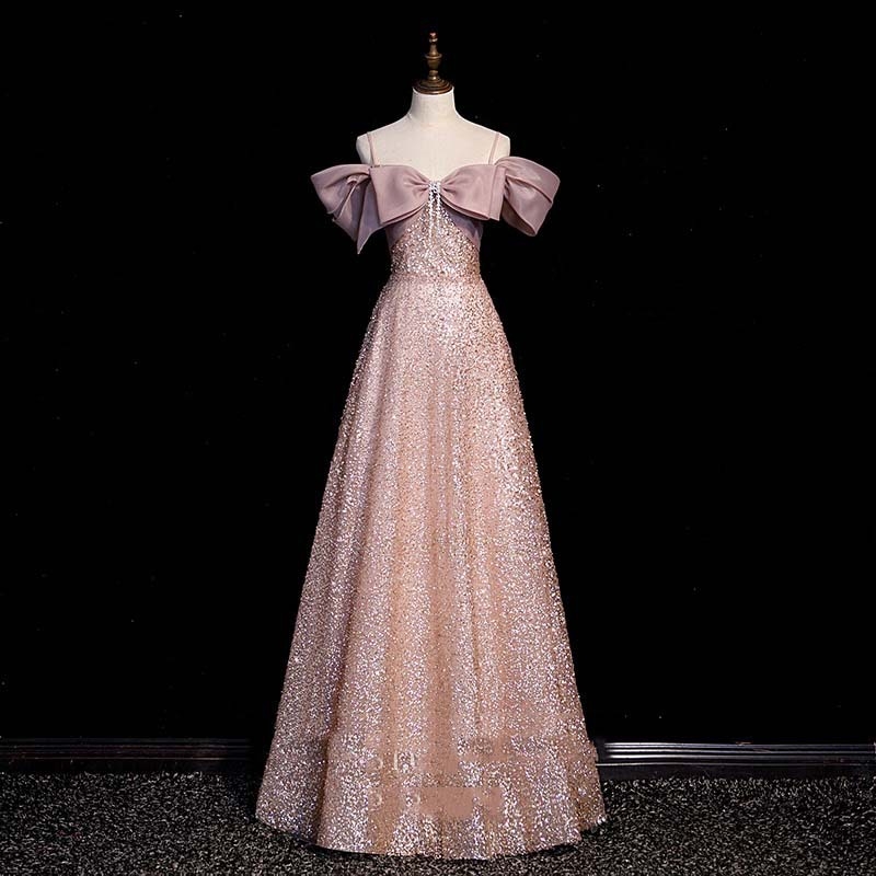 Rochie de seară pentru femei, decolteu off-shoulder, mâneci 3/4, fustă lungă, talie înaltă, poliester