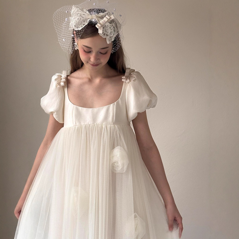 Rochie de mireasă cu talie strânsă în formă de coadă de pește, talie înaltă, mâneci lungi, fustă lungă, poliester (50–70%)