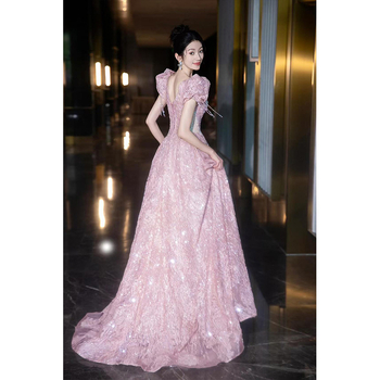 Rochie de banchet, talie înaltă, fără mâneci, lungă — toamnă 2025