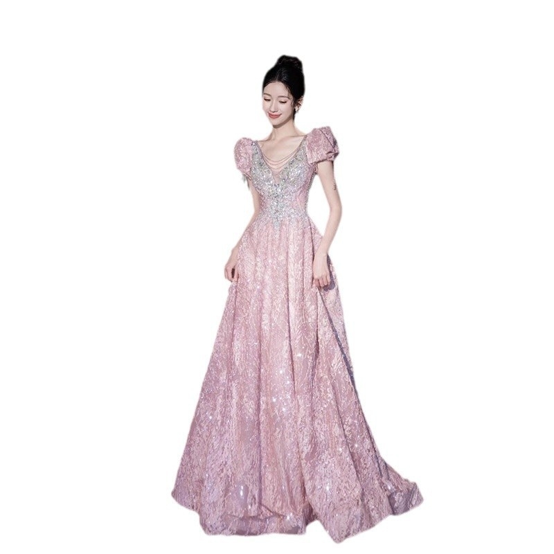 Rochie de banchet, talie înaltă, fără mâneci, lungă — toamnă 2025