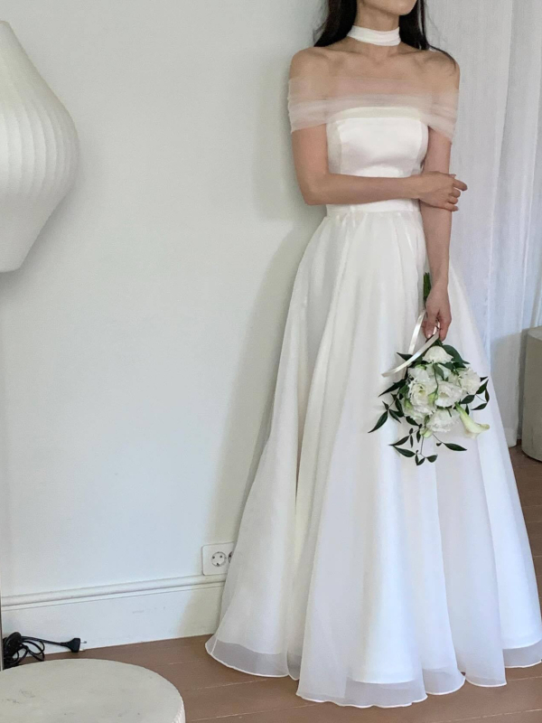 Vjenčana haljina bez rukava, tube-top stil, srednji struk, duga suknja, poliester s elastanom (≥95% poliester, <30% elastana)