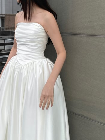 Vjenčana haljina, tube top, puff tutu suknja, poliester s elastanom (95%+), duga, bez rukava