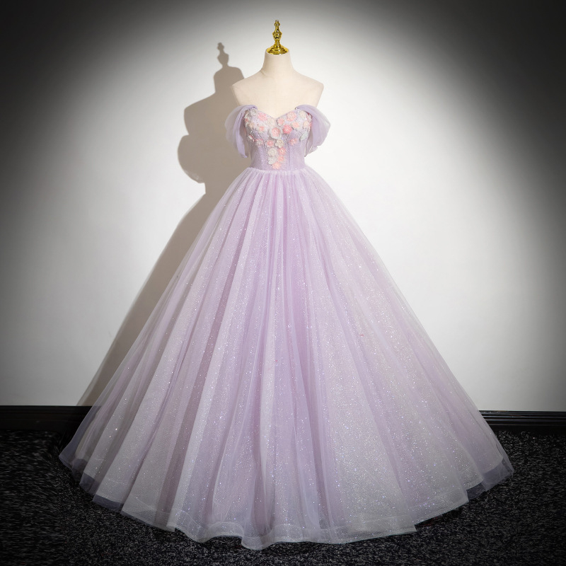 Rochie de seară cu un umăr, siluetă în linie A, talie înaltă, fără mâneci, poliester