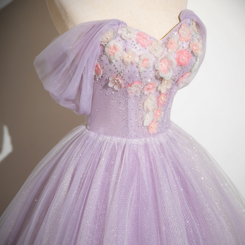 Rochie de seară cu un umăr, siluetă în linie A, talie înaltă, fără mâneci, poliester